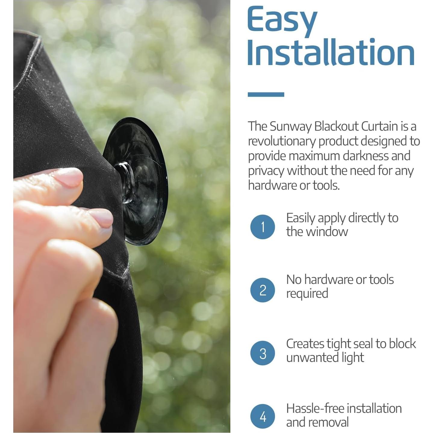 Cortina Blackout Portátil SUN AWAY 167.6x129.5cm - Aislante Térmico