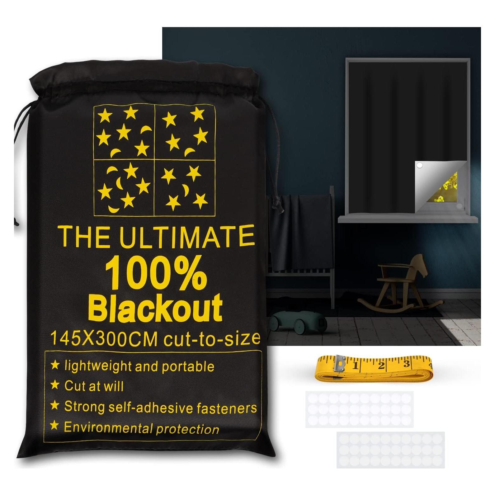 Cortinas Opacas Portátiles RUseeN 300x145 cm para Viajes