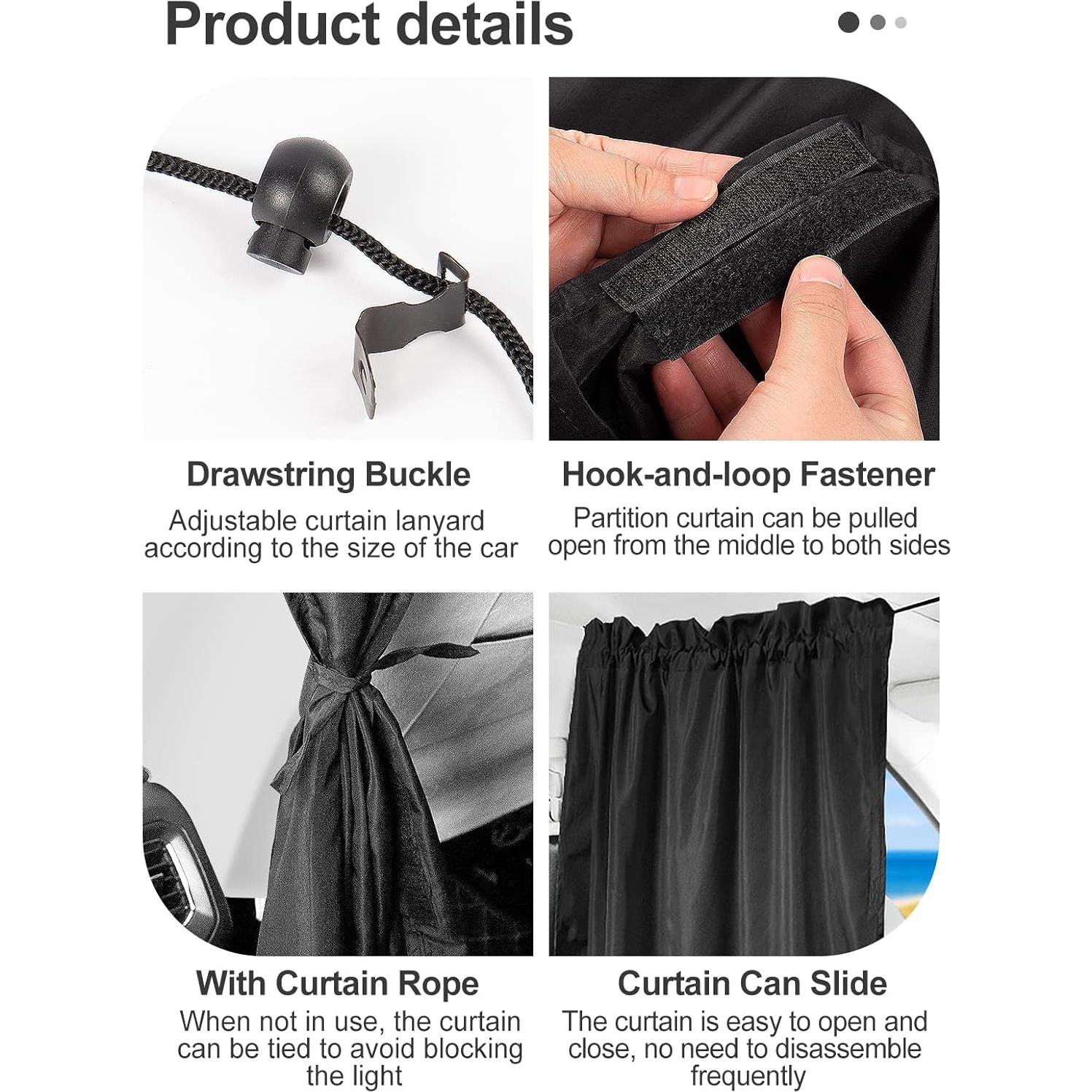 Cortina Divisoria para Auto PAMASE 170x80cm Negra