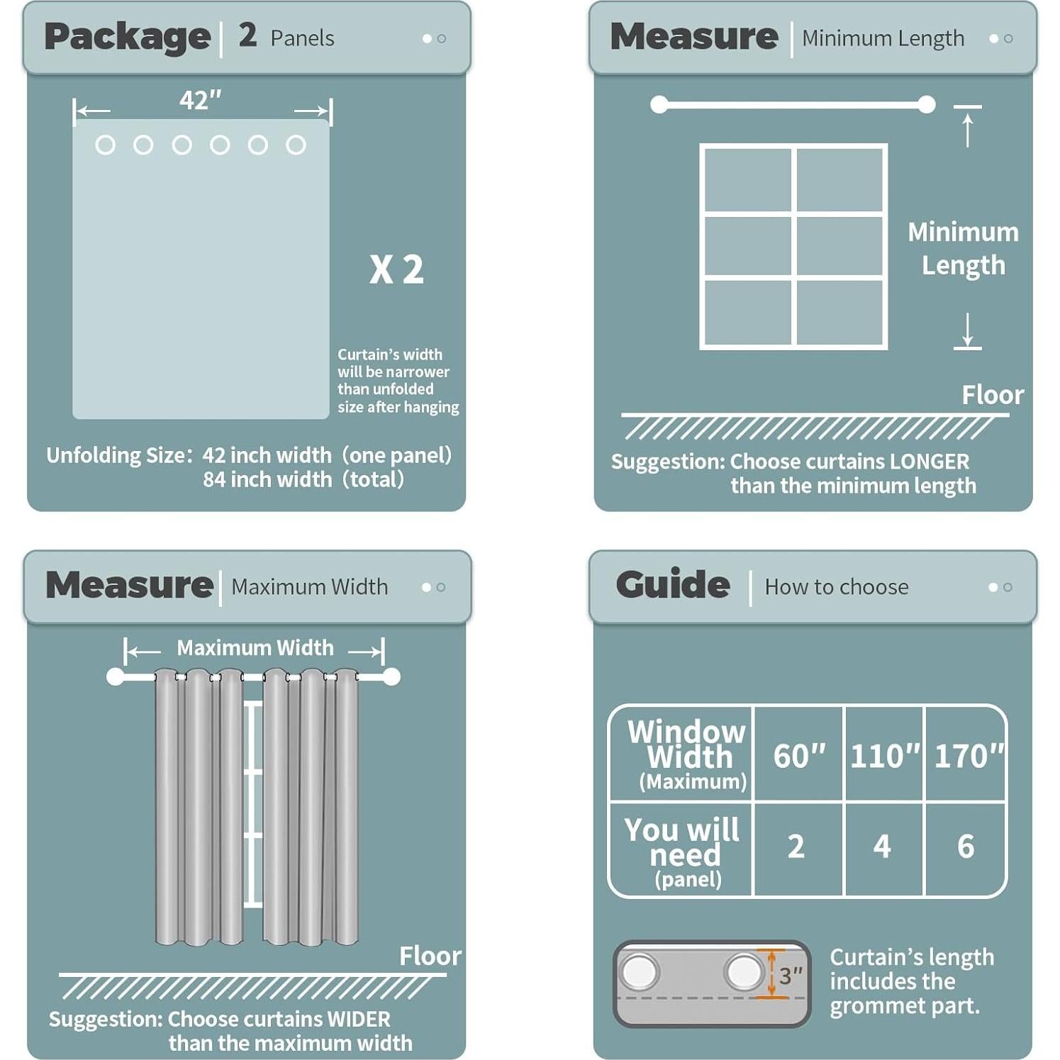 Cortinas Opacas BGment para Niños Estrellas 106.68x160.02cm Azul Marino