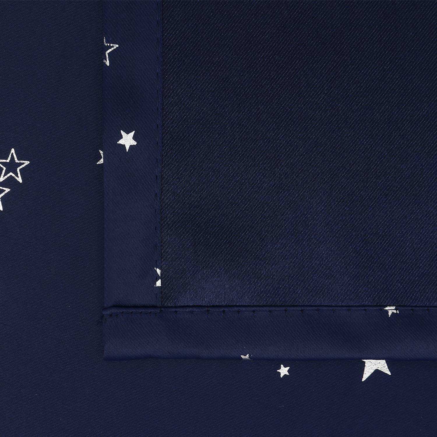 Cortinas Opacas BGment para Niños Estrellas 106.68x160.02cm Azul Marino