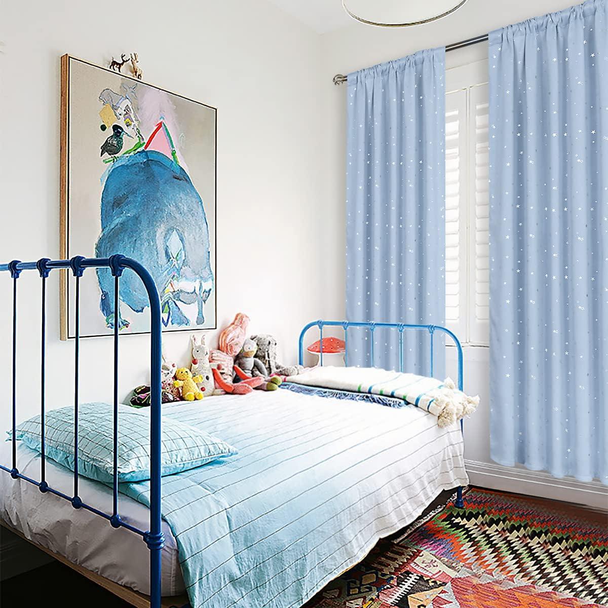 Cortinas Opacas BGment 2 Paneles 106.68x213.36cm Azul Bebé