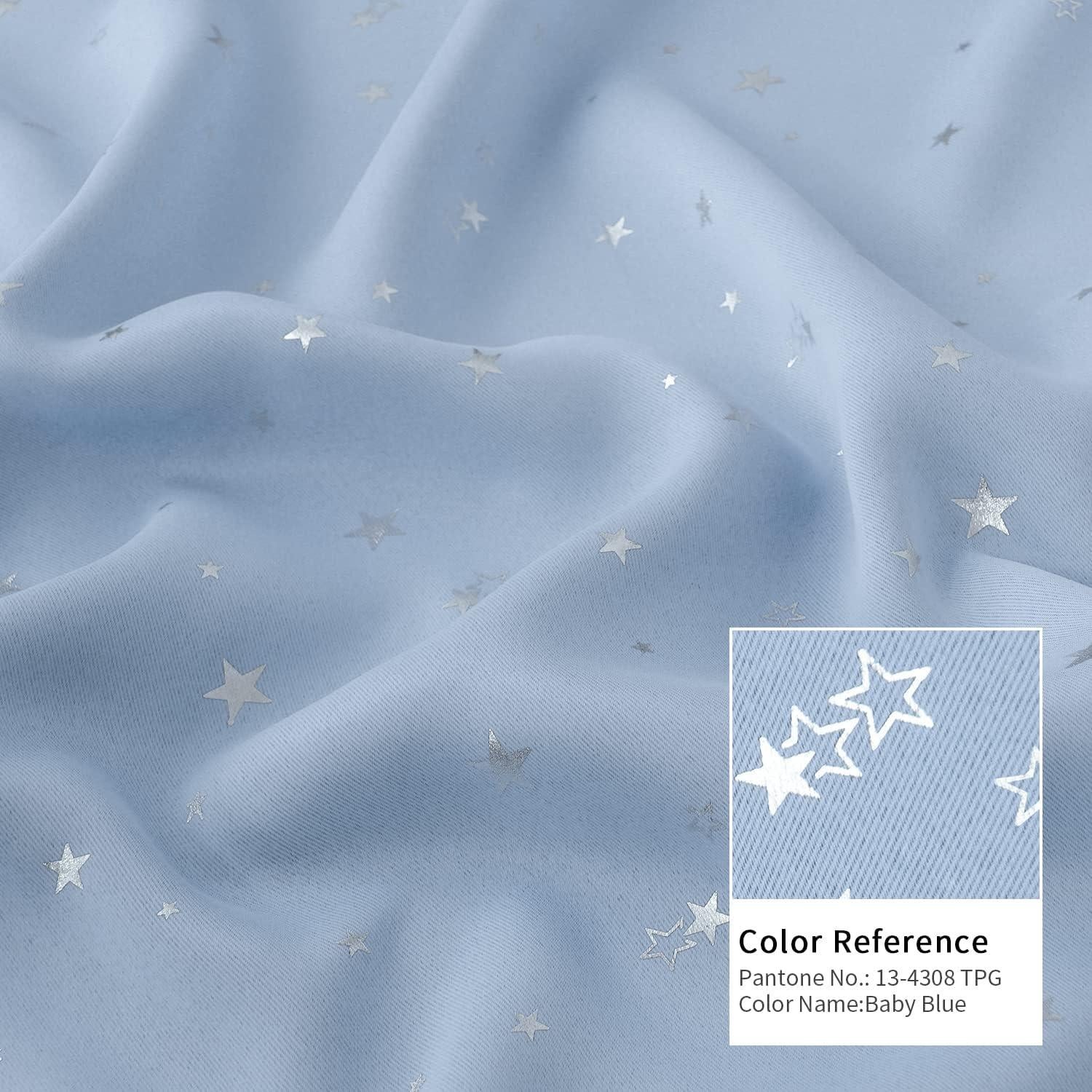 Cortinas Opacas BGment 2 Paneles 106.68x213.36cm Azul Bebé