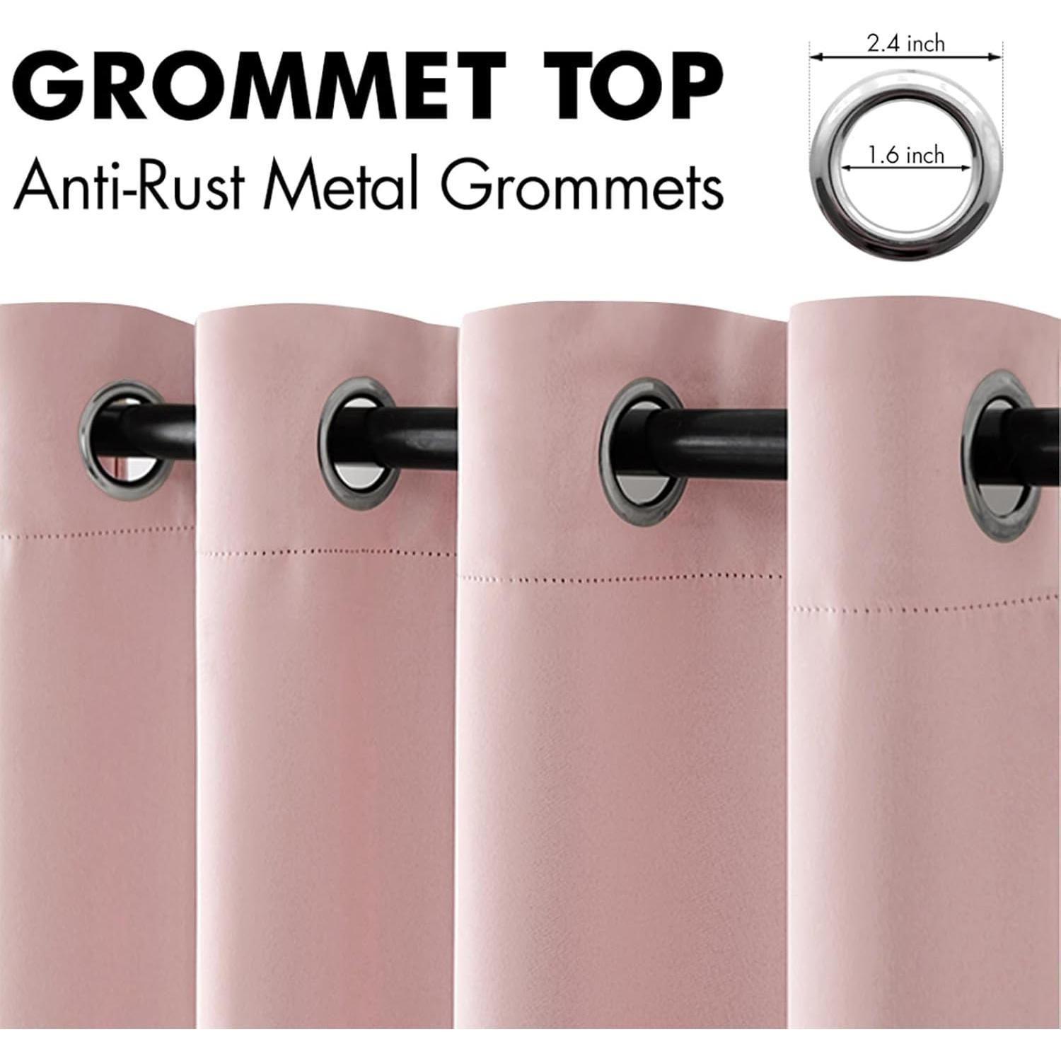 Cortinas blackout MIULEE Rosa Bebé 2 paneles 132 x 213 cm