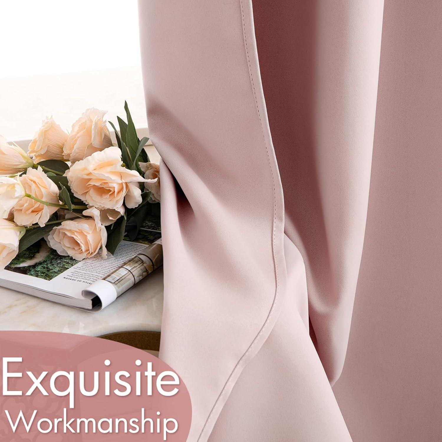 Cortinas blackout MIULEE Rosa Bebé 2 paneles 132 x 213 cm