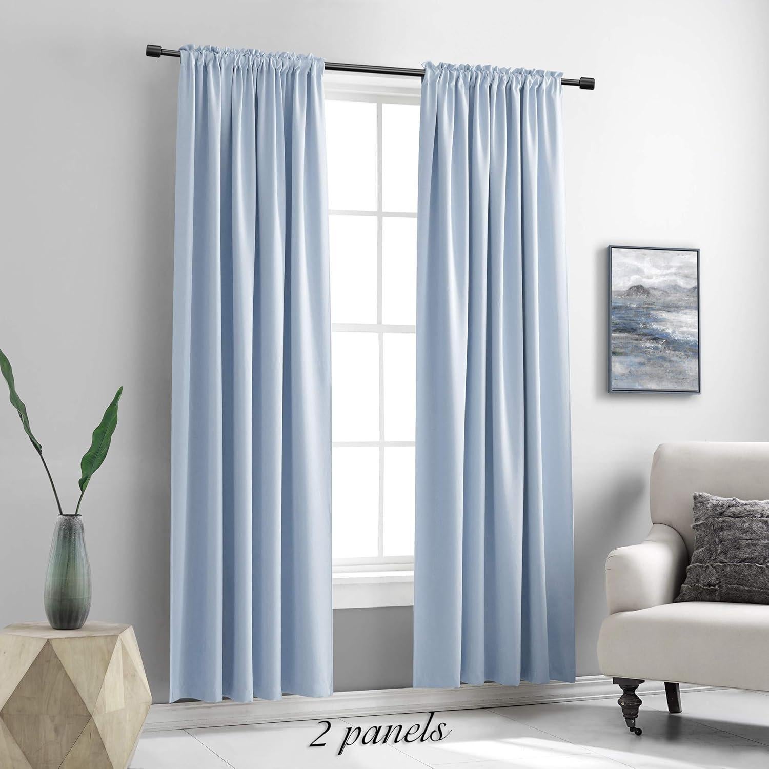 Cortinas Opacas Aislantes Térmicas DONREN Azul Claro 106.68x213.36cm