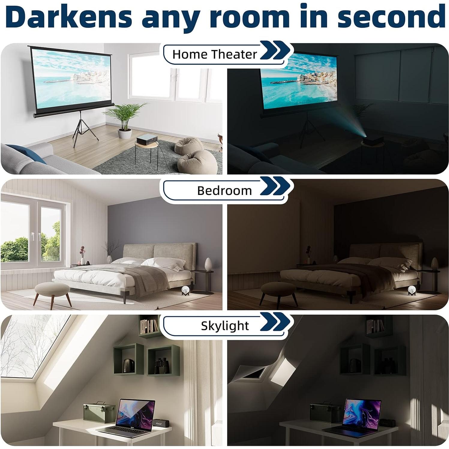 Cortinas de Oscurecimiento Portátiles NIGHTON 180x145cm 100% Opacas