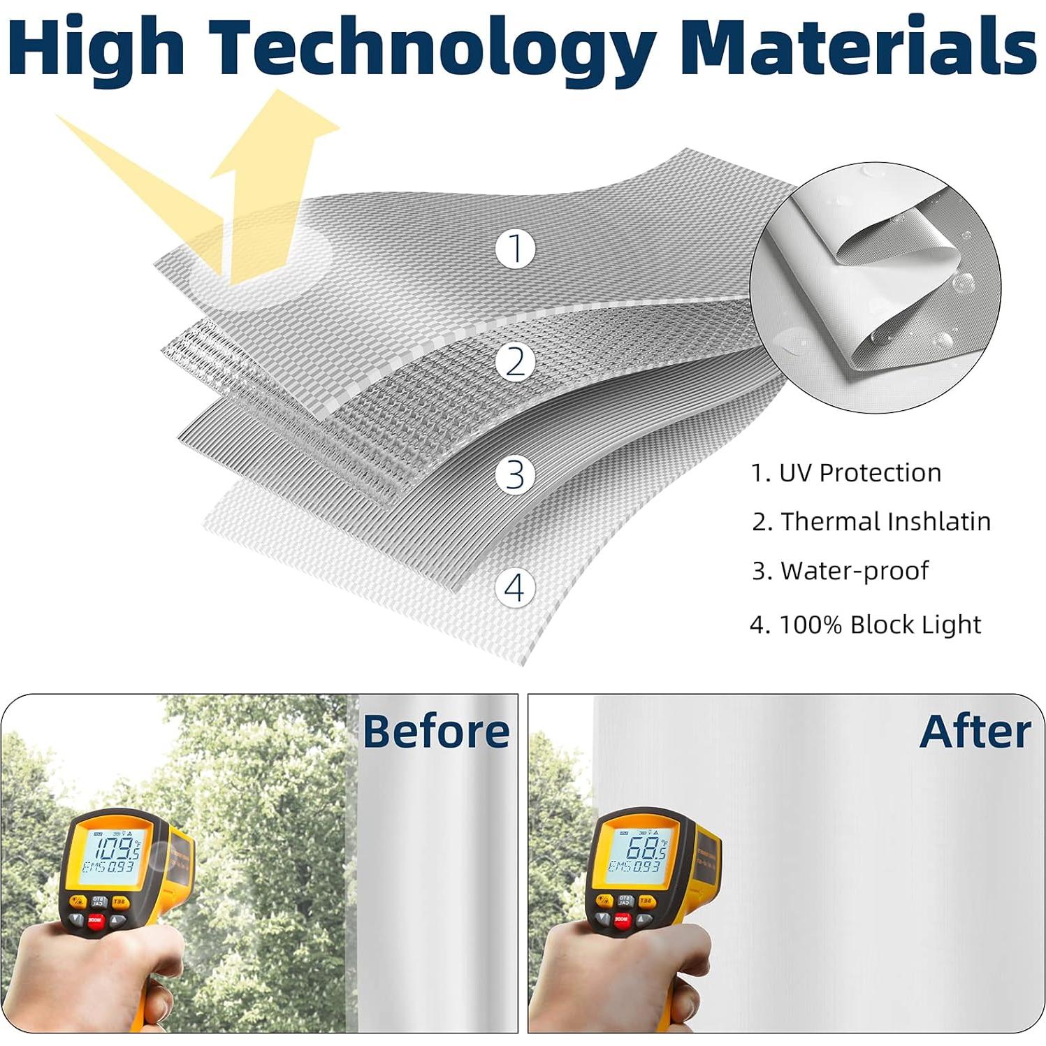 Cortinas de Oscurecimiento Portátiles NIGHTON 180x145cm 100% Opacas