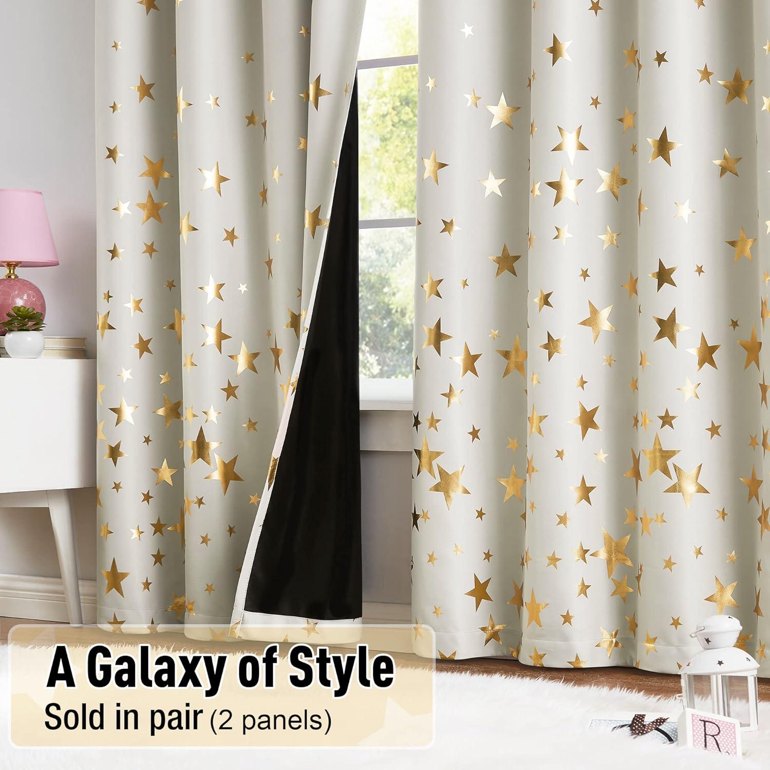 Cortinas Opacas Treatmentex Estrella Ivory 50x63 cm, Pack de 2