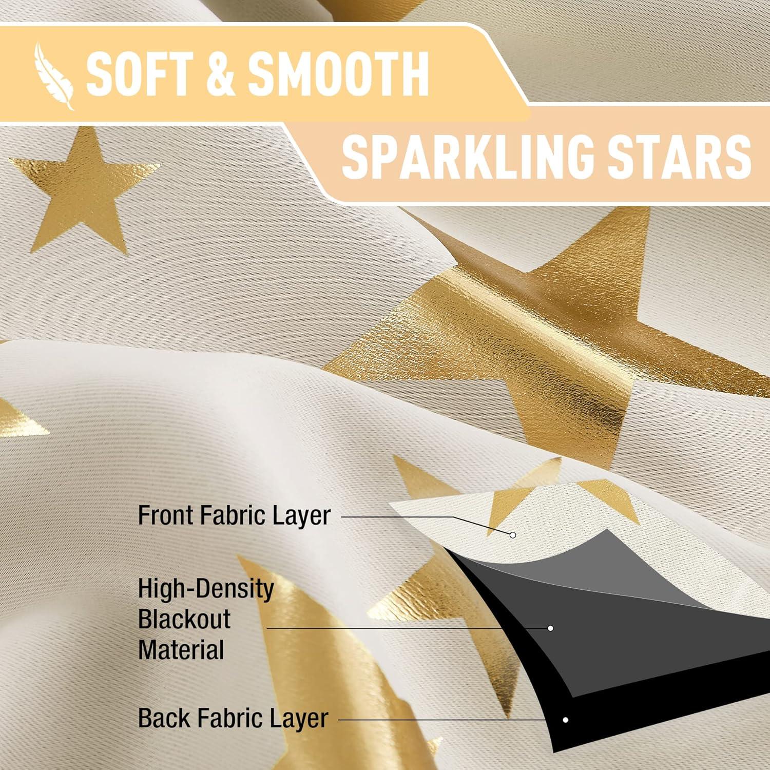 Cortinas Opacas Treatmentex Estrella Ivory 50x63 cm, Pack de 2