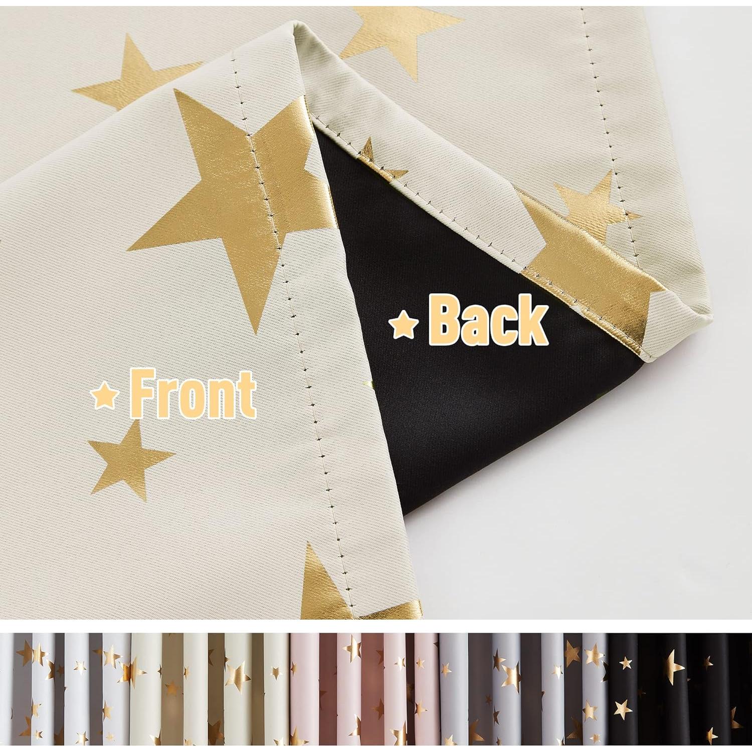 Cortinas Opacas Treatmentex Estrella Ivory 50x63 cm, Pack de 2