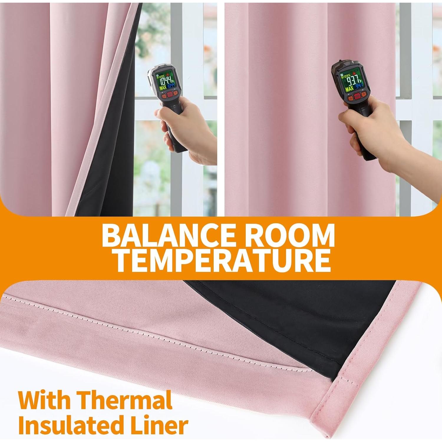 Cortinas Blackout YoungsTex Rosa Bebé 2 Paneles 42x63 cm