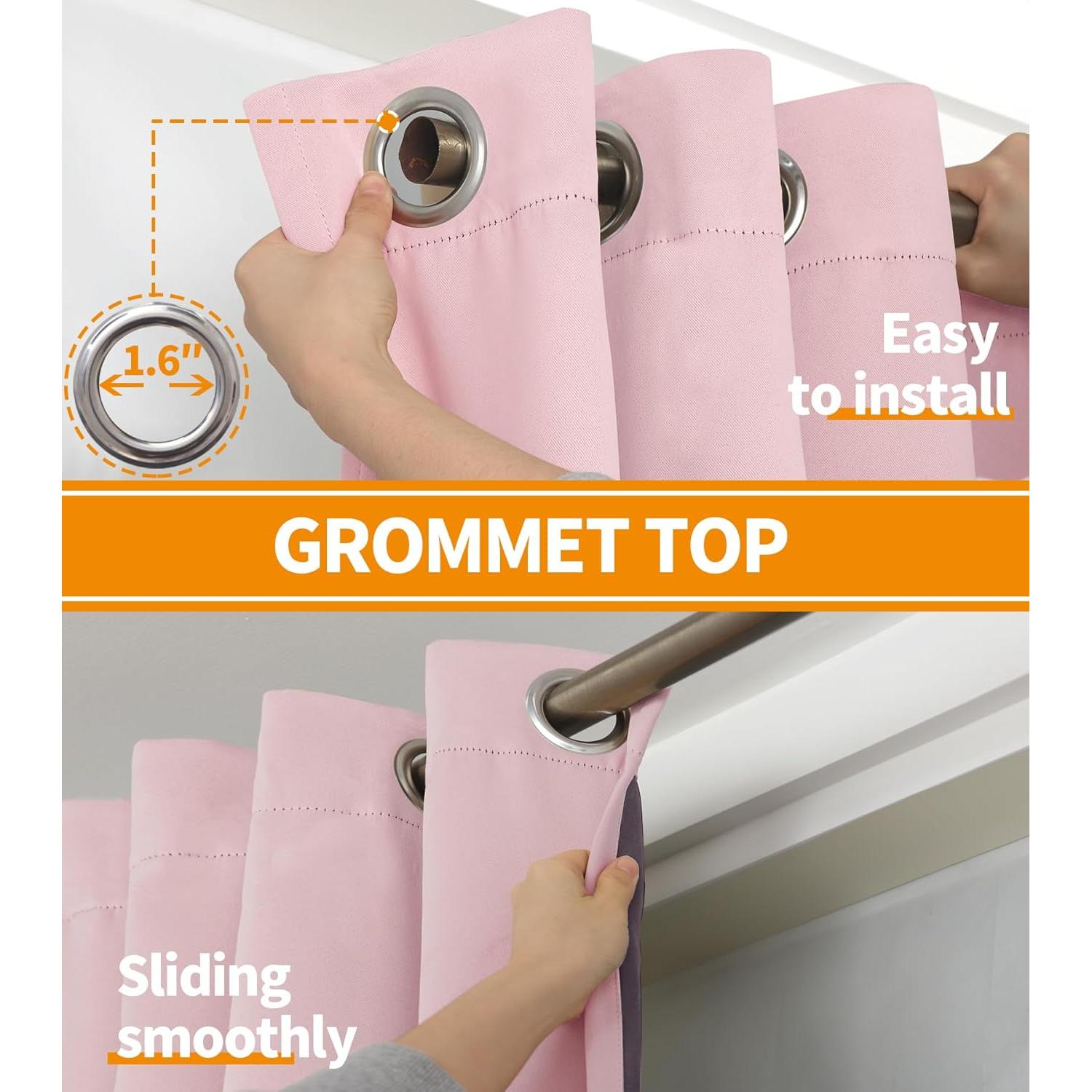 Cortinas Blackout YoungsTex Rosa Bebé 2 Paneles 42x63 cm