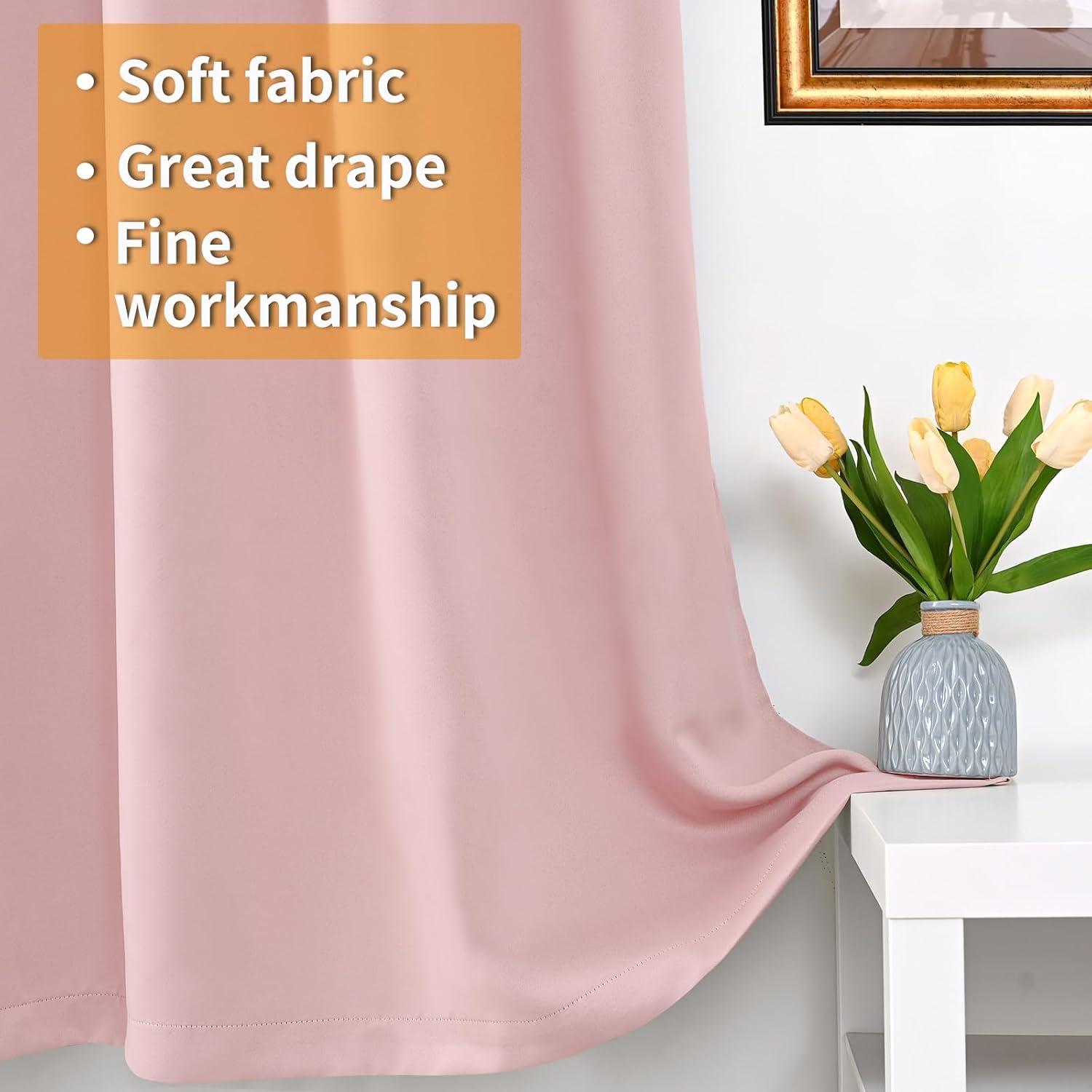 Cortinas Blackout YoungsTex Rosa Bebé 2 Paneles 42x63 cm