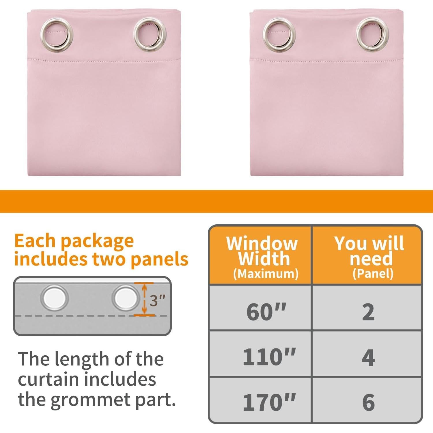 Cortinas Blackout YoungsTex Rosa Bebé 2 Paneles 42x63 cm