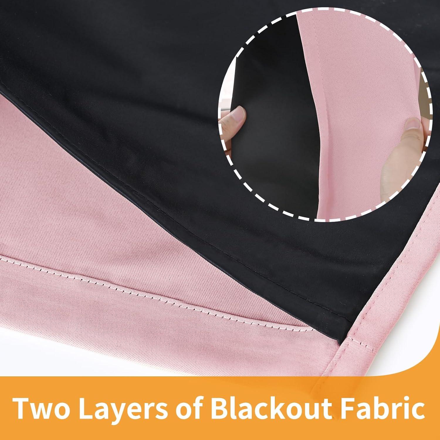 Cortinas Blackout YoungsTex Rosa Bebé 2 Paneles 42x63 cm