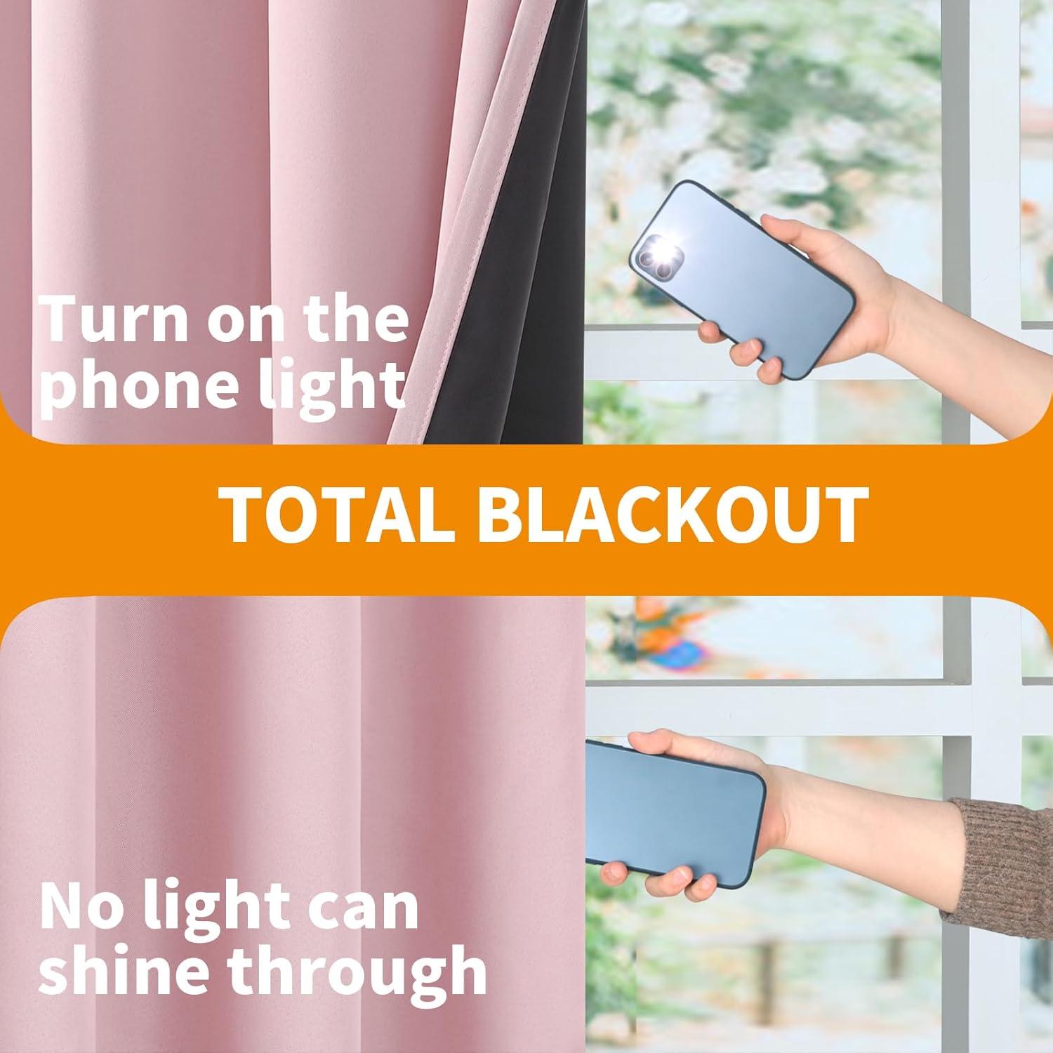 Cortinas Blackout YoungsTex Rosa Bebé 2 Paneles 42x63 cm