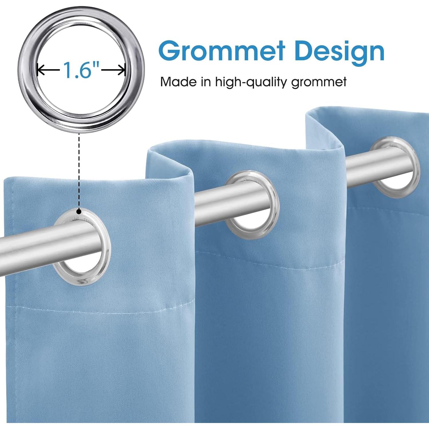 Cortinas Blackout HOMEIDEAS 52x84 cm Azul Bebé 2 Paneles