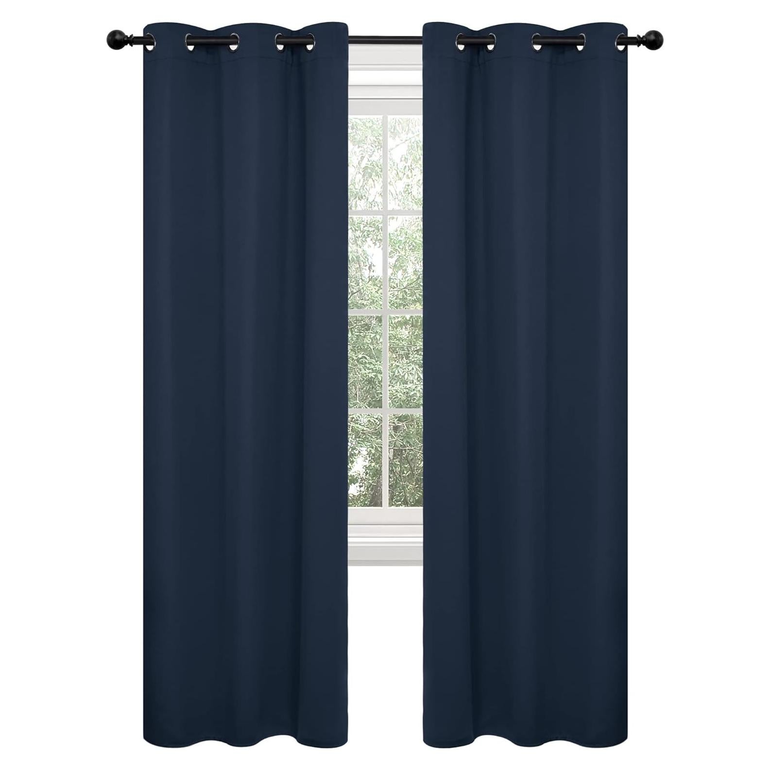 Cortinas Deconovo Oscurecimiento Total 42x95 Azul Marino