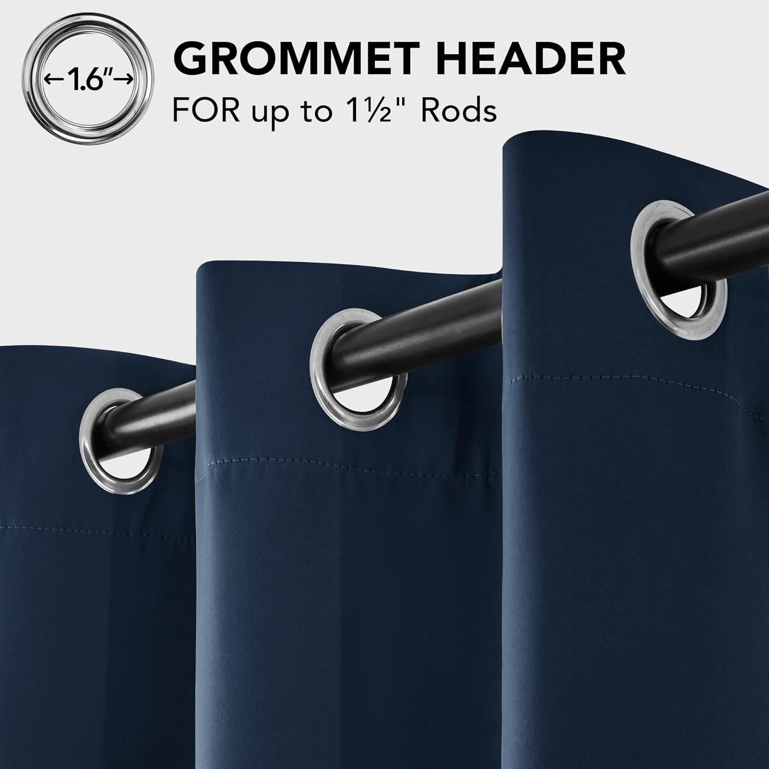 Cortinas Deconovo Oscurecimiento Total 42x95 Azul Marino