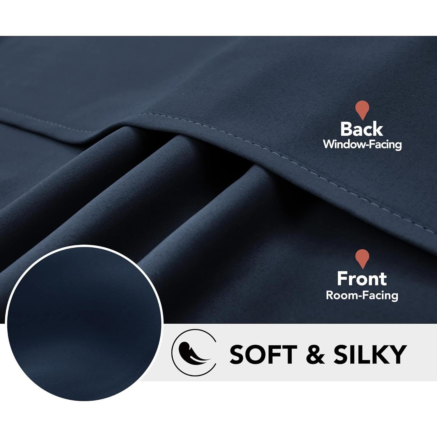 Cortinas Deconovo Oscurecimiento Total 42x95 Azul Marino