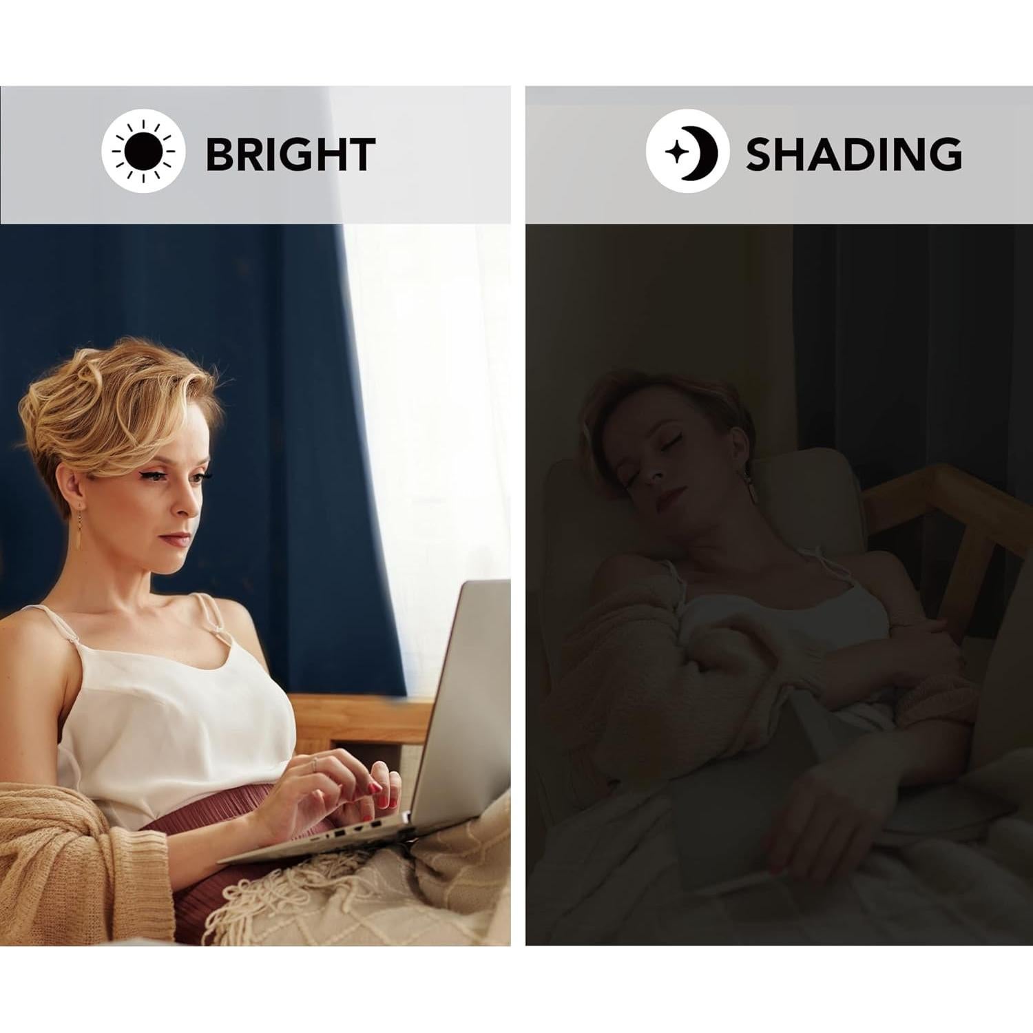 Cortinas Deconovo Oscurecimiento Total 42x95 Azul Marino