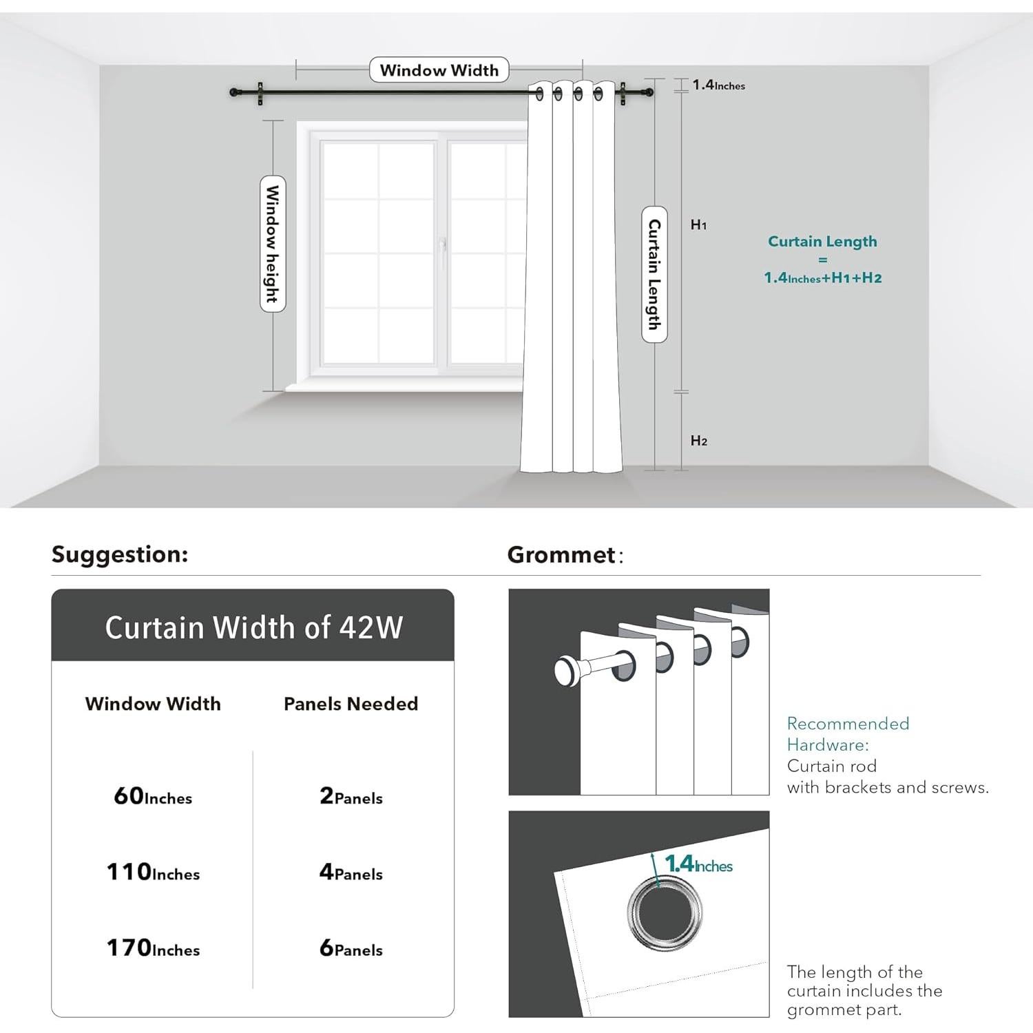 Cortinas Deconovo Oscurecimiento Total 42x95 Azul Marino