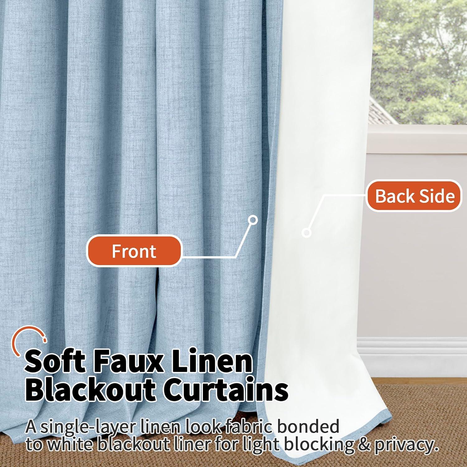 Cortinas Opacas Lajode 2 Paneles 38x63 Azul Bebé Aislantes