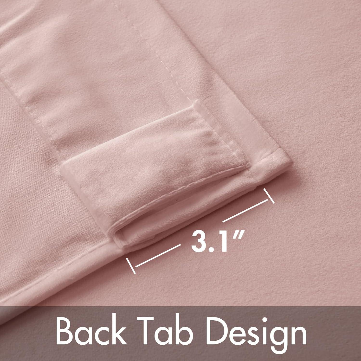 Cortinas de Terciopelo Rosa Bebé MIULEE 2 Paneles 132x213 cm