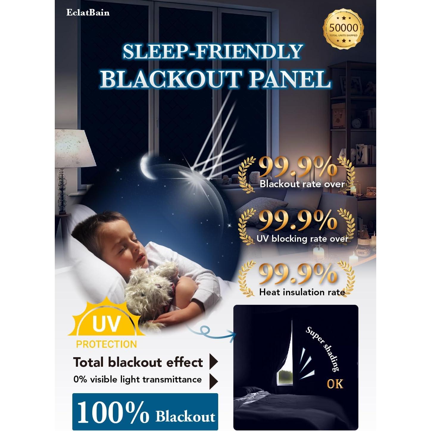 Cortinas Opacas EclatBain 145x399 cm para Ventanas Interiores