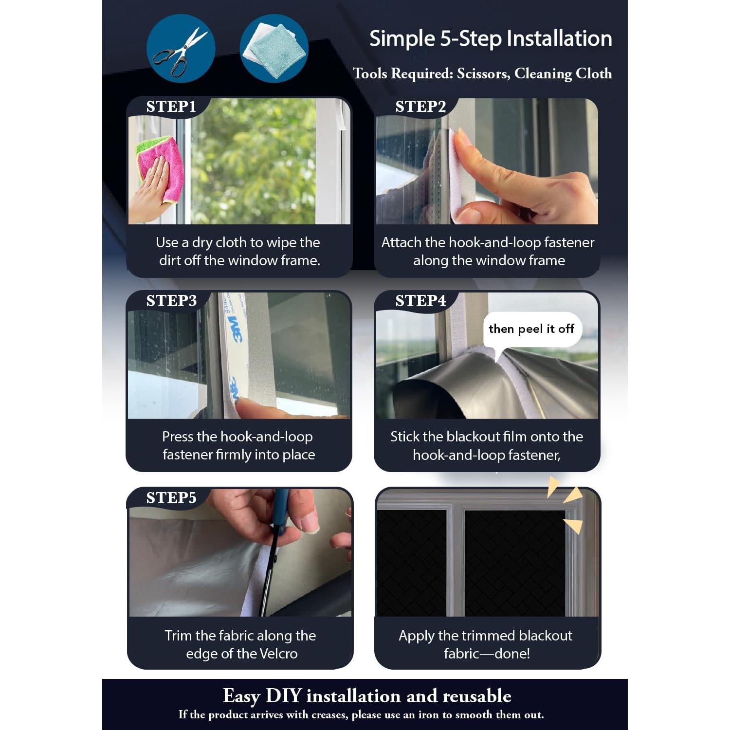 Cortinas Opacas EclatBain 145x399 cm para Ventanas Interiores