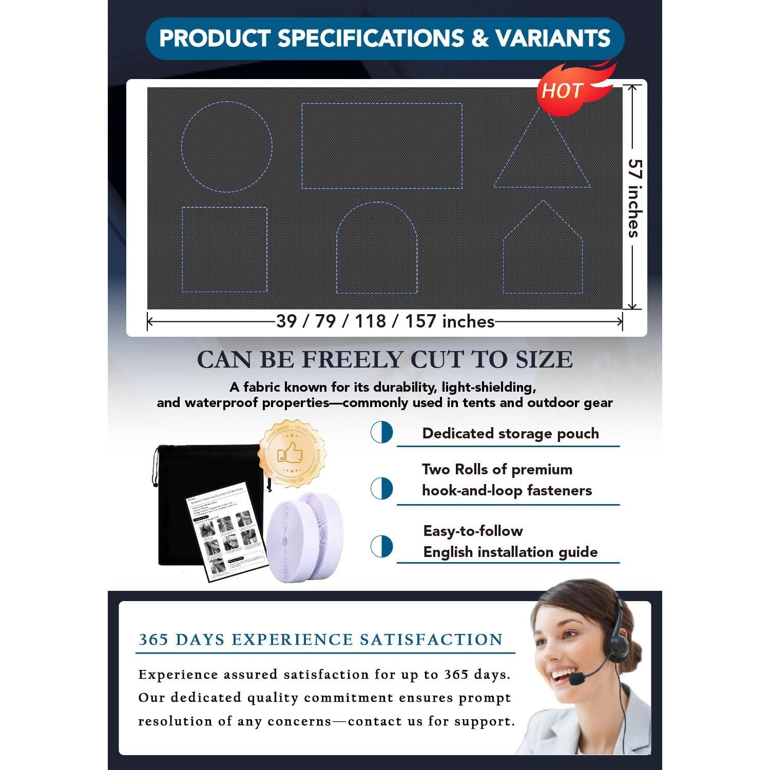 Cortinas Opacas EclatBain 145x399 cm para Ventanas Interiores