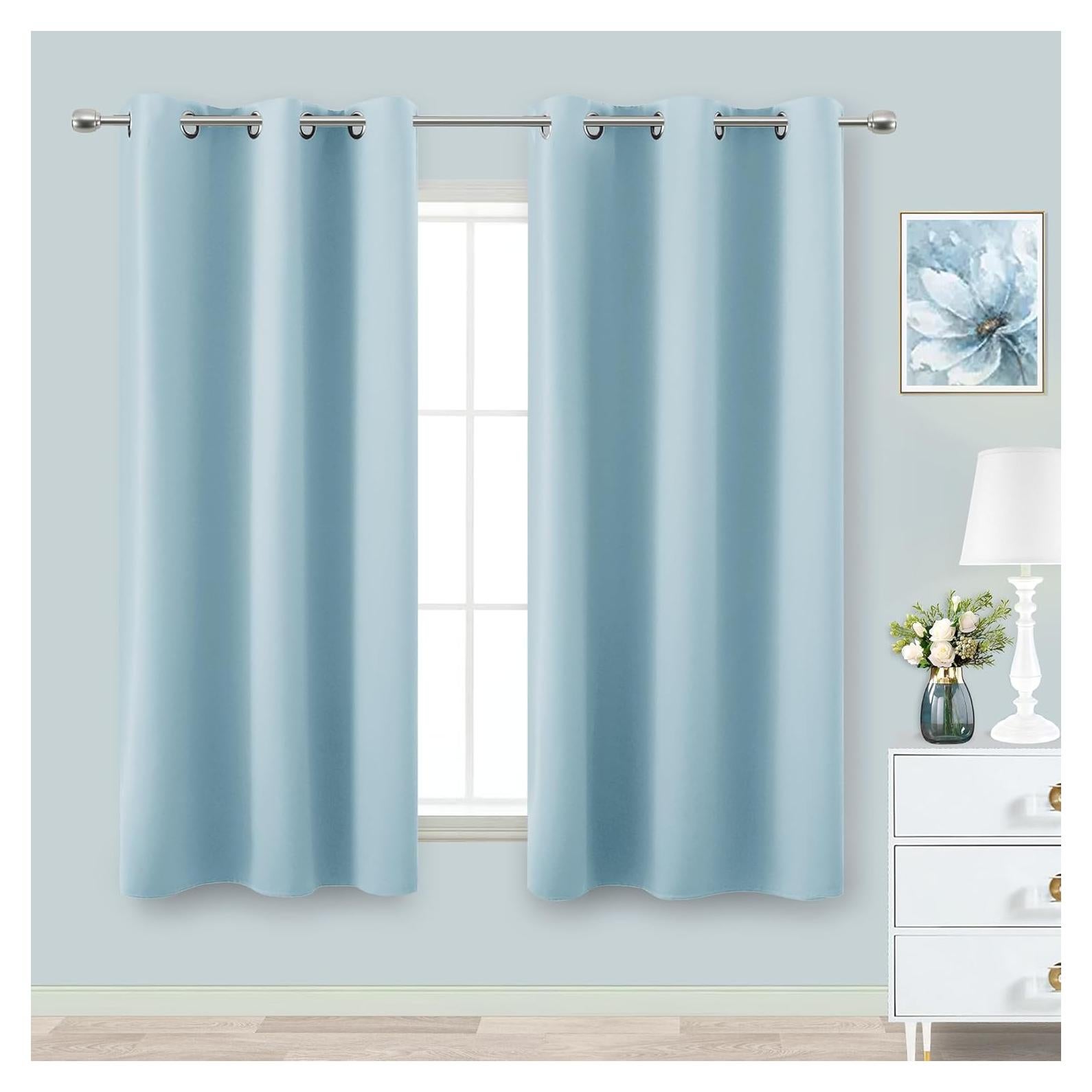 Cortinas Opacas KOUFALL Azul Claro 86.4x114.3 cm (Paquete de 2)