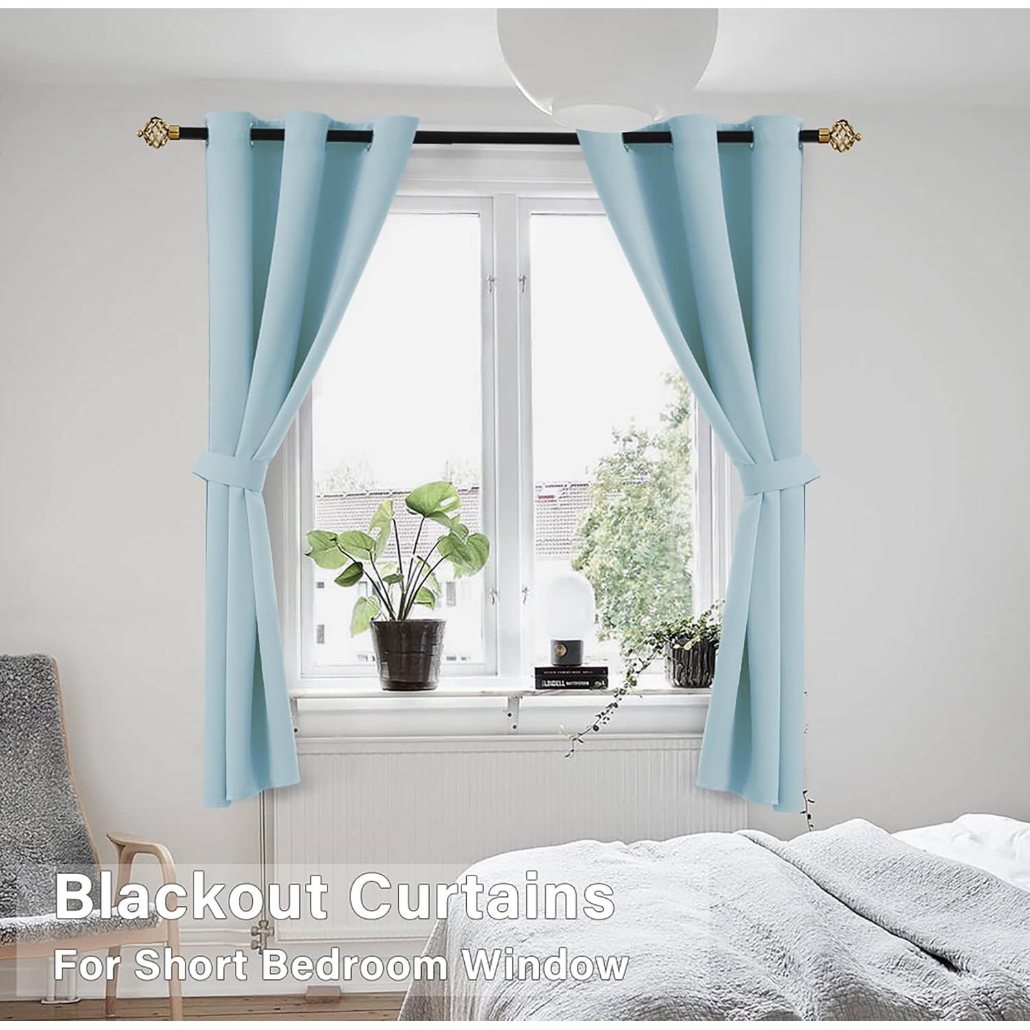 Cortinas Opacas KOUFALL Azul Claro 86.4x114.3 cm (Paquete de 2)