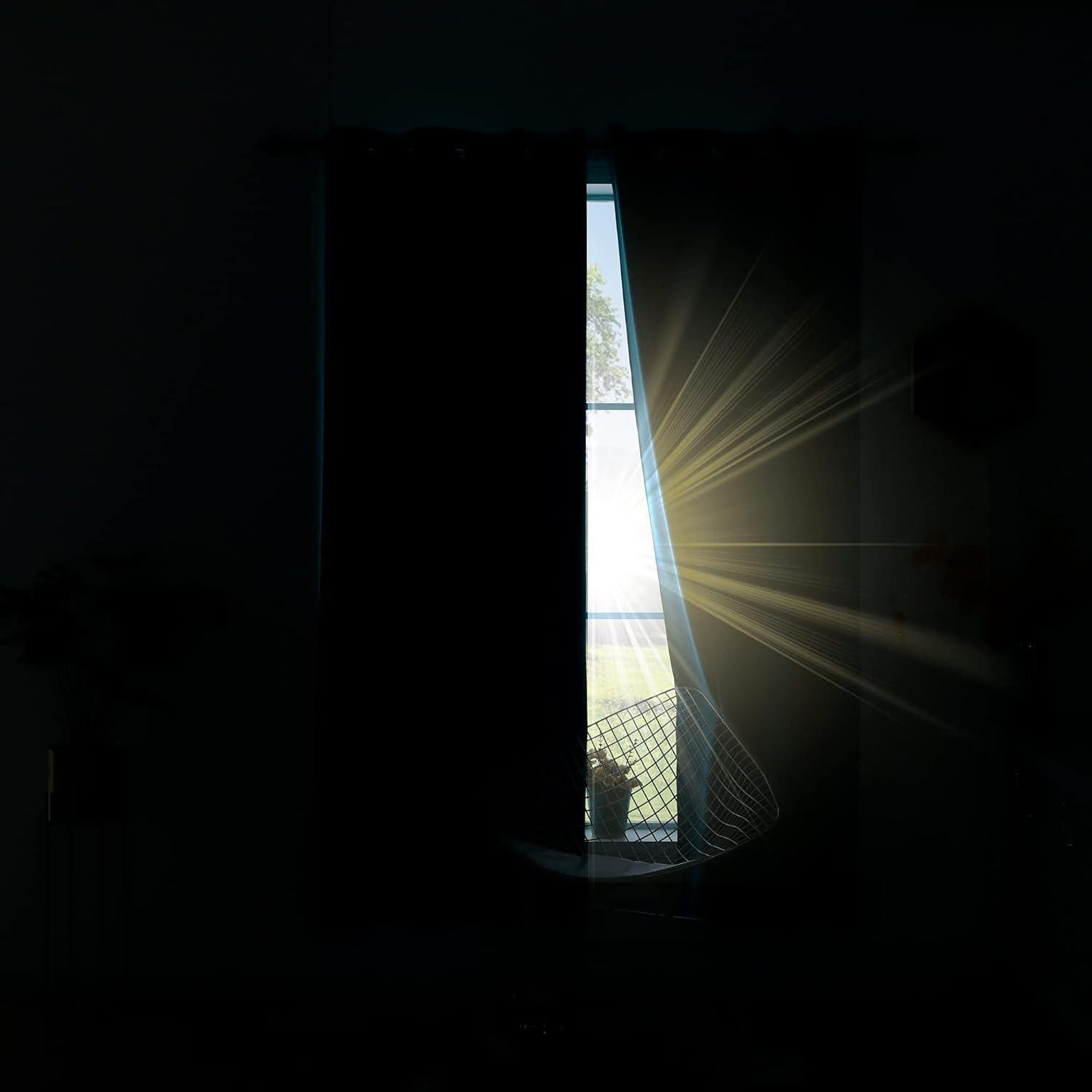 Cortinas Opacas KOUFALL Azul Claro 86.4x114.3 cm (Paquete de 2)