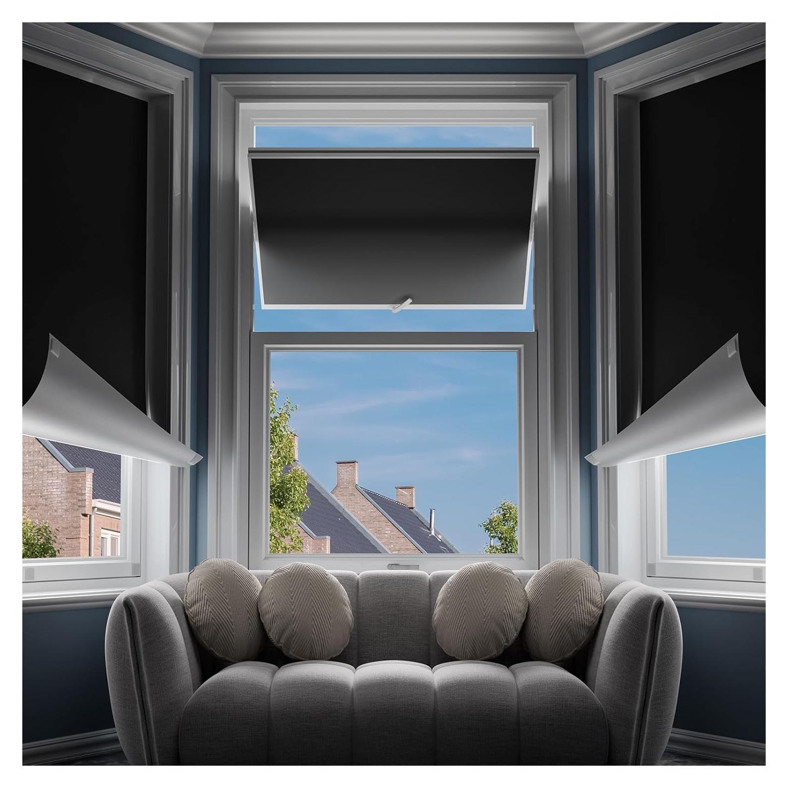 Cortinas Blackout G-WACK 106.68x152.4 cm Negro Sin Taladrar