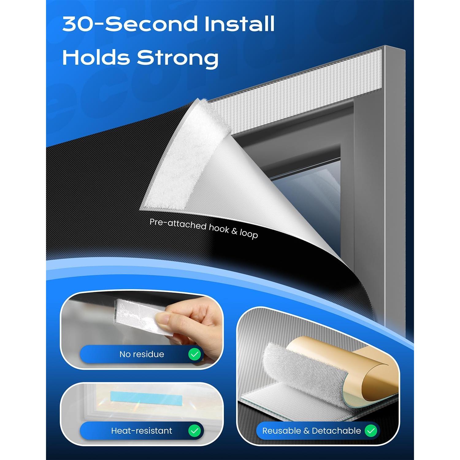 Cortinas Blackout G-WACK 106.68x152.4 cm Negro Sin Taladrar