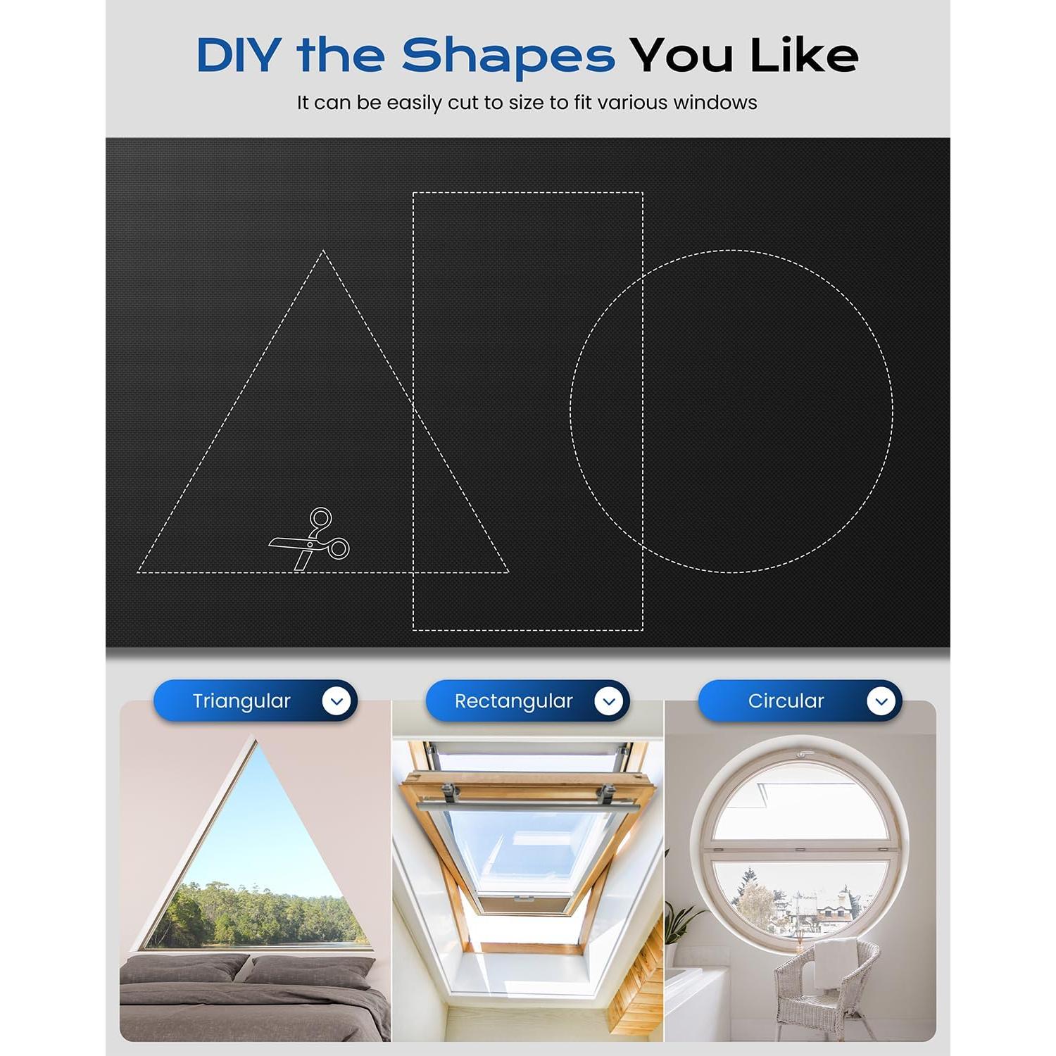 Cortinas Blackout G-WACK 106.68x152.4 cm Negro Sin Taladrar