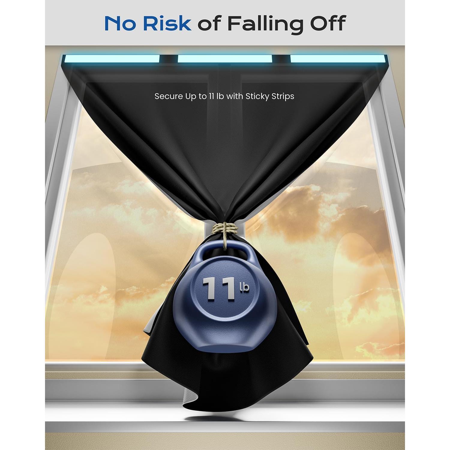 Cortinas Blackout G-WACK 106.68x152.4 cm Negro Sin Taladrar