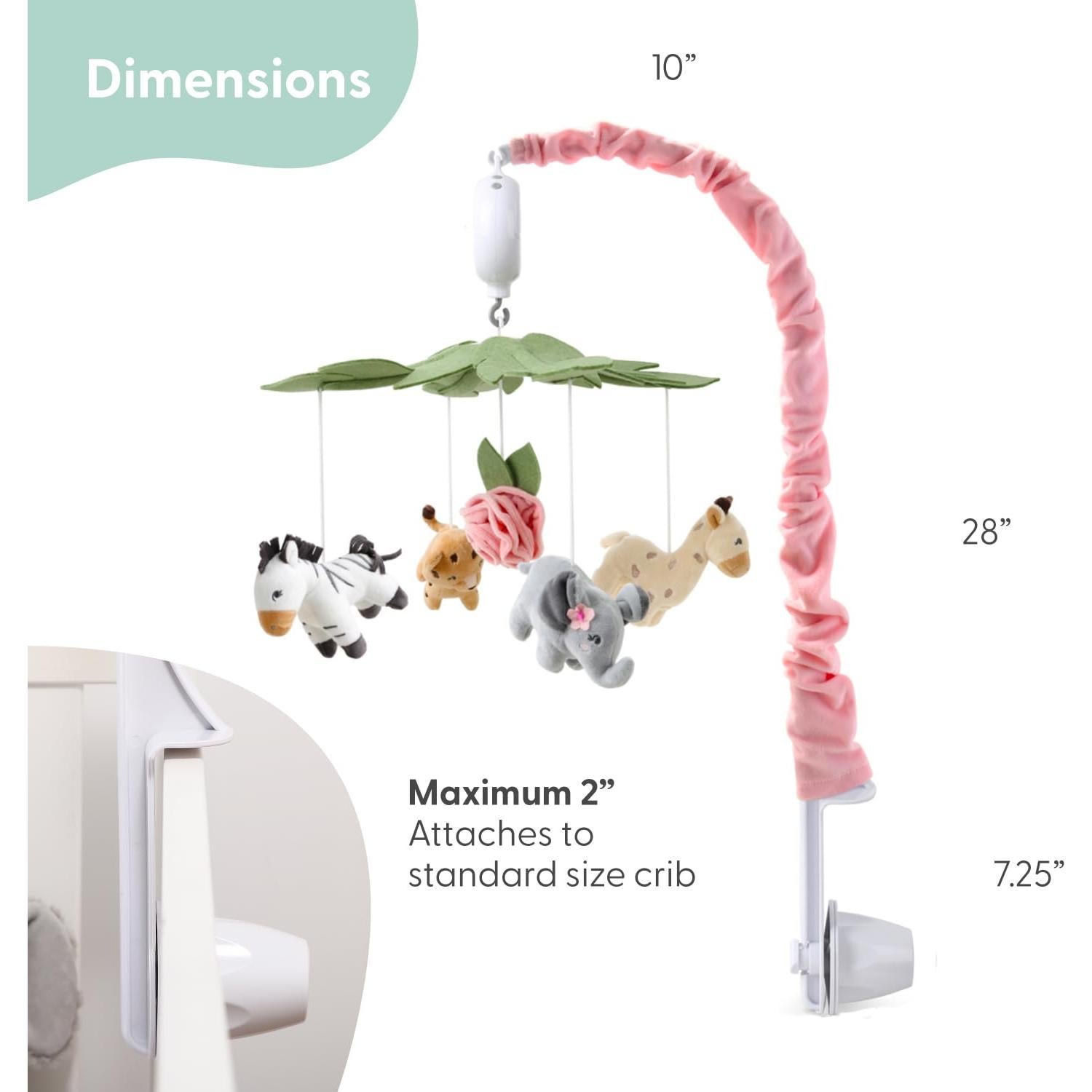 Móvil de Cuna Musical The Peanutshell Rosa con 12 Nanas