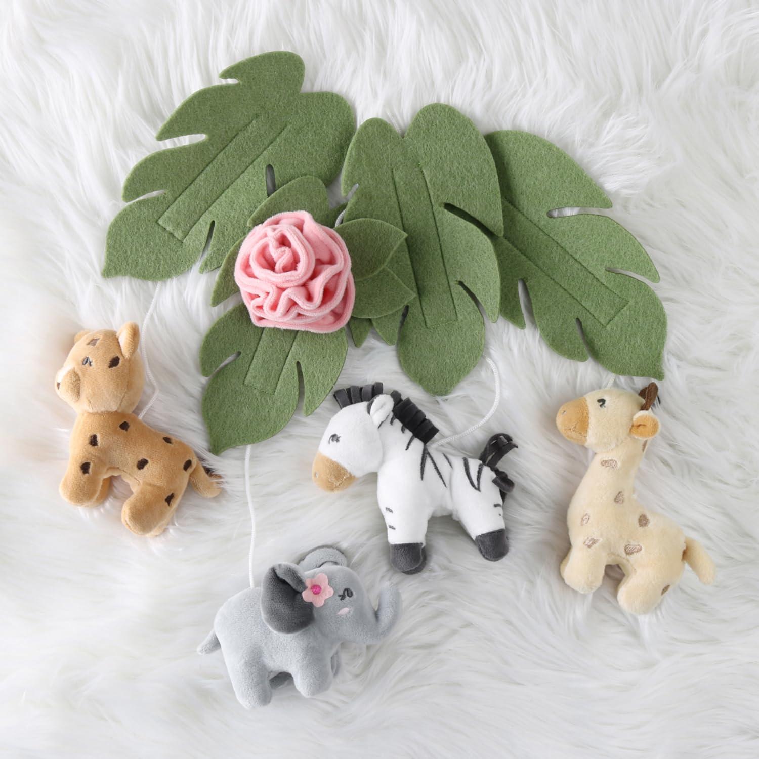 Móvil de Cuna Musical The Peanutshell Rosa con 12 Nanas