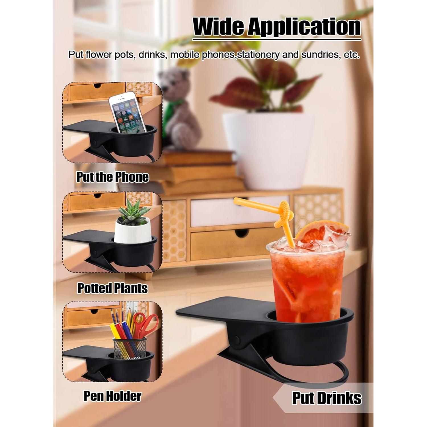 Soporte para Tazas Kalolary 2PCS Clip Negro para Escritorio