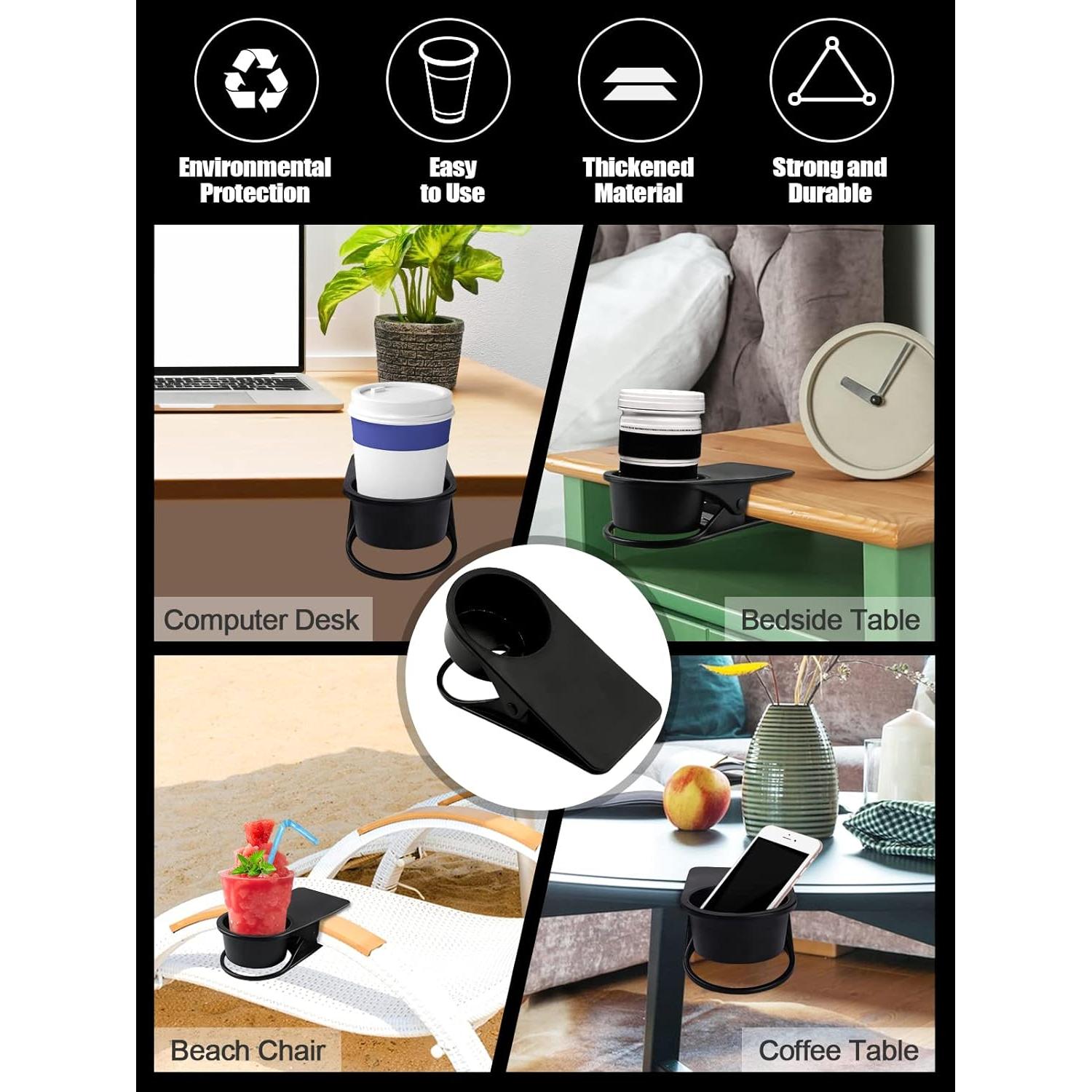 Soporte para Tazas Kalolary 2PCS Clip Negro para Escritorio