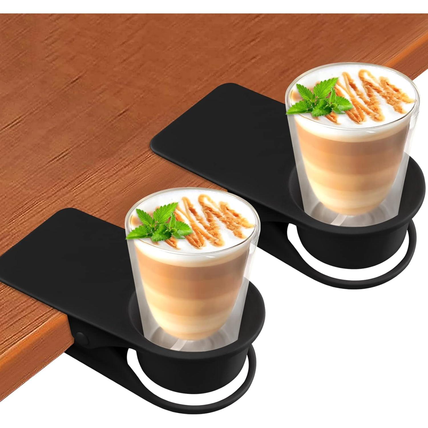 Soporte para Tazas Kalolary 2PCS Clip Negro para Escritorio