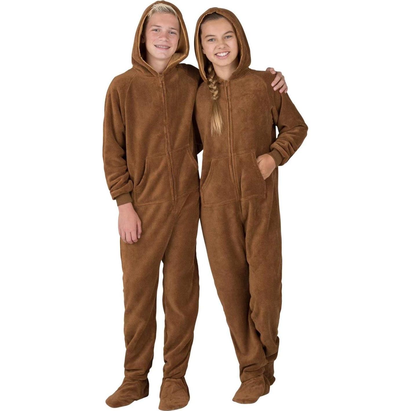 Pijamas con pies unisex Pijamas con pies 6 meses Marrón Chocolate