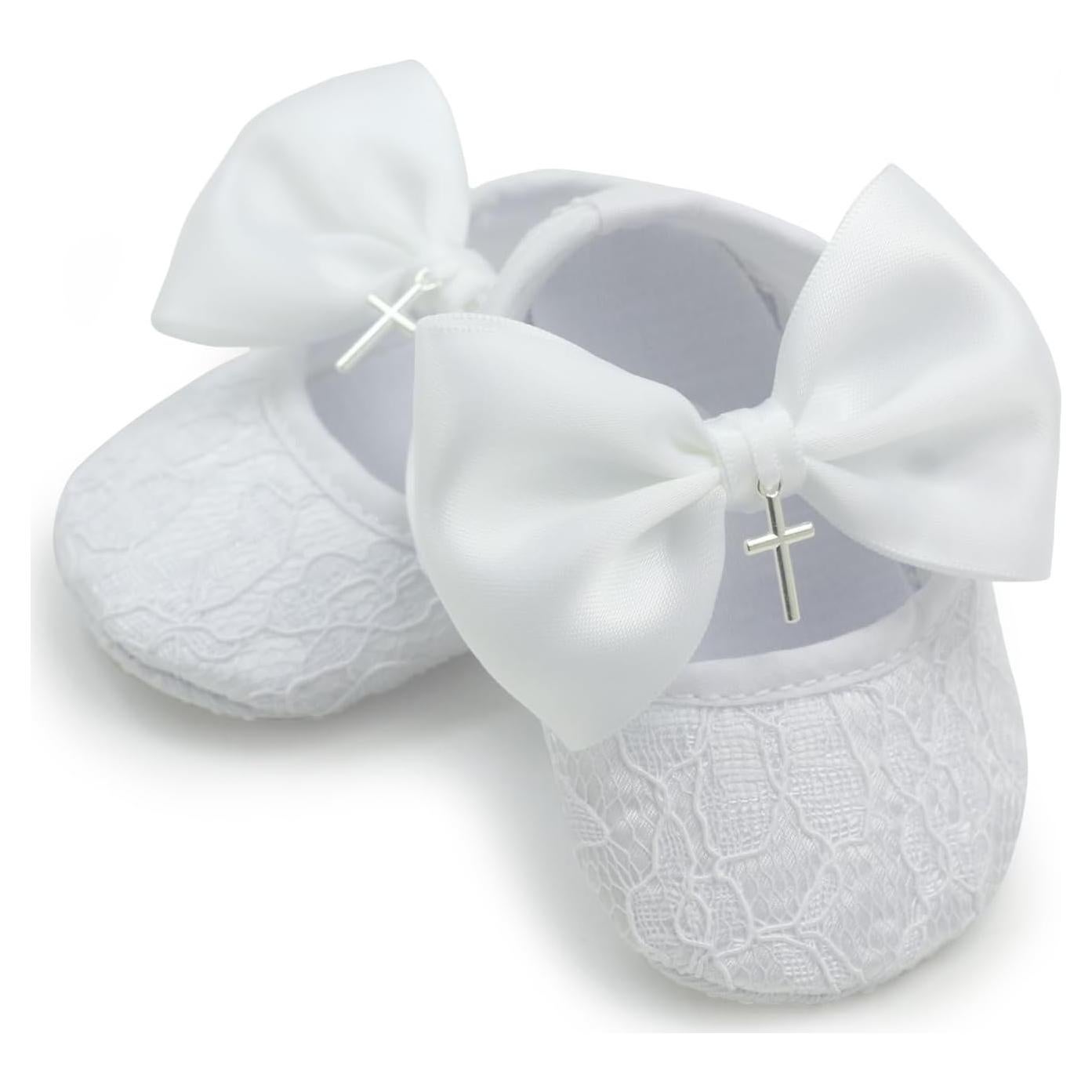 Conjunto Zapatos y Diadema Blanca Bautizo Nihao Baby 0-3 Meses