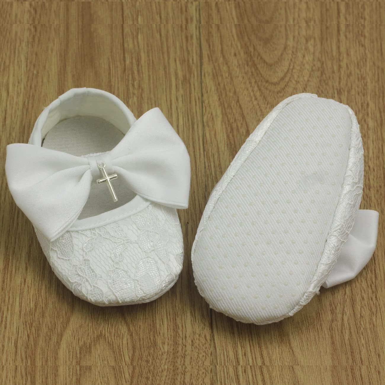 Conjunto Zapatos y Diadema Blanca Bautizo Nihao Baby 0-3 Meses
