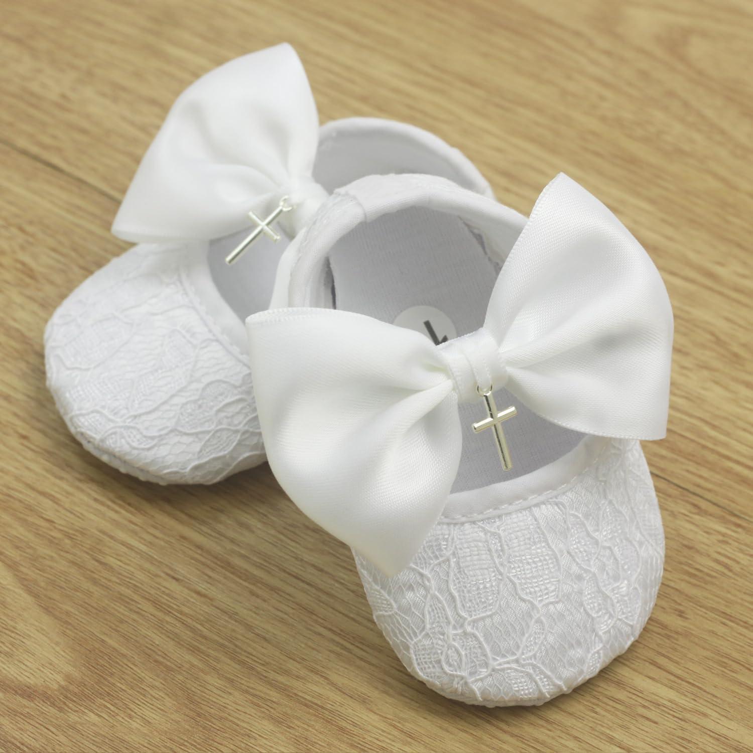 Conjunto Zapatos y Diadema Blanca Bautizo Nihao Baby 0-3 Meses