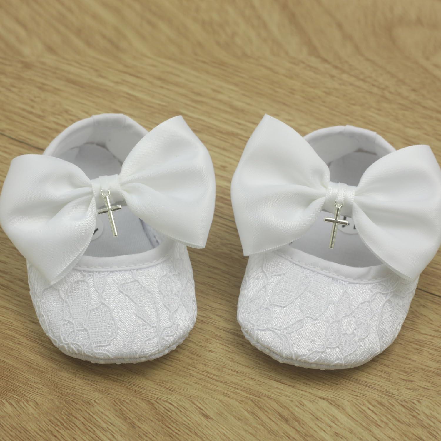 Conjunto Zapatos y Diadema Blanca Bautizo Nihao Baby 0-3 Meses