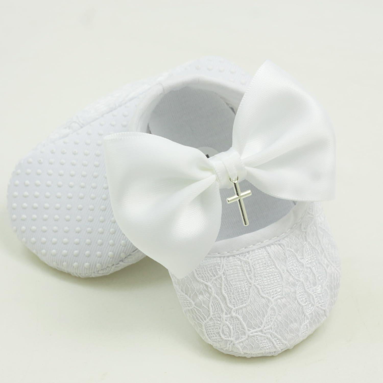 Conjunto Zapatos y Diadema Blanca Bautizo Nihao Baby 0-3 Meses